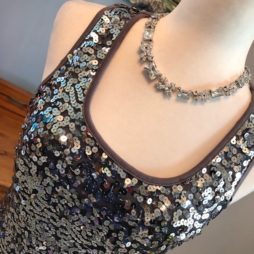 Super Sexy Silver Sequined Dress π - Picture 3 of 7